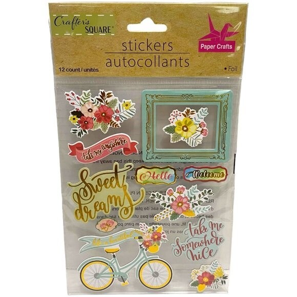Crafters Square 12pc Sweet Dreams Foil Stickers - Picture 1 of 2